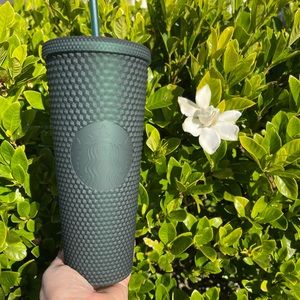 Starbucks Dark Green Matte Soft Touch Studded Tumbler